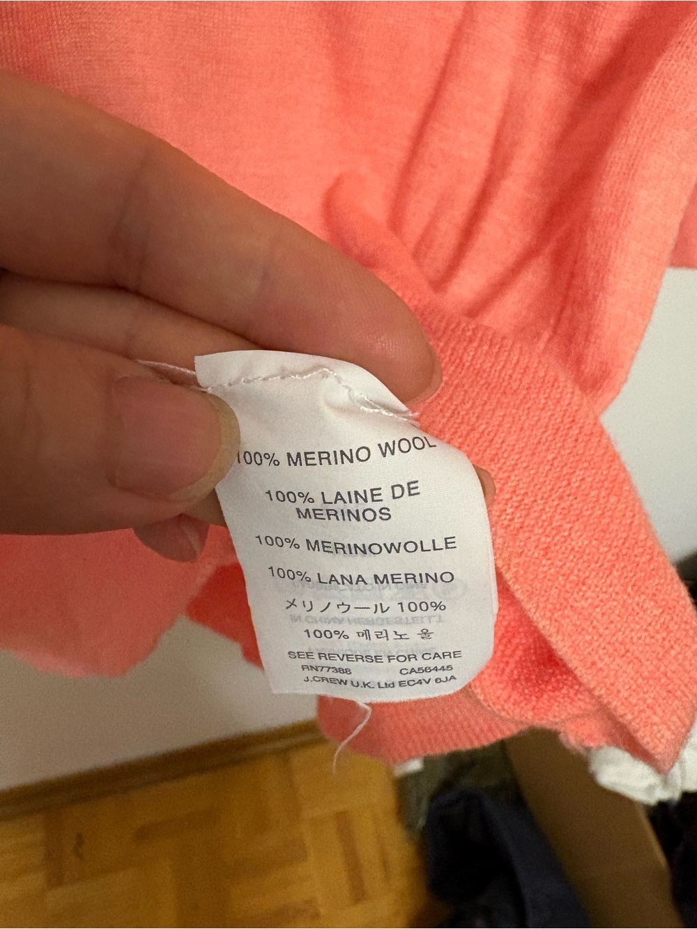 J. Crew Women's 100% Merino Wool Sweater Size S orange minimalist quiet luxury - Picture 3 of 4